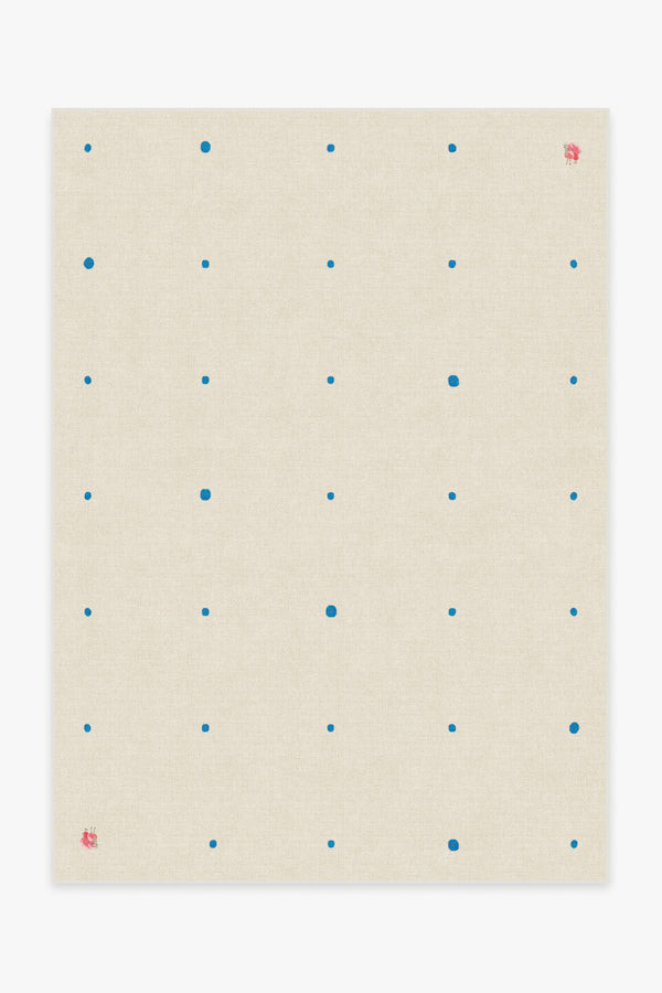Gray Malin Llama Dot Ivory & Blue Rug | Ruggable
