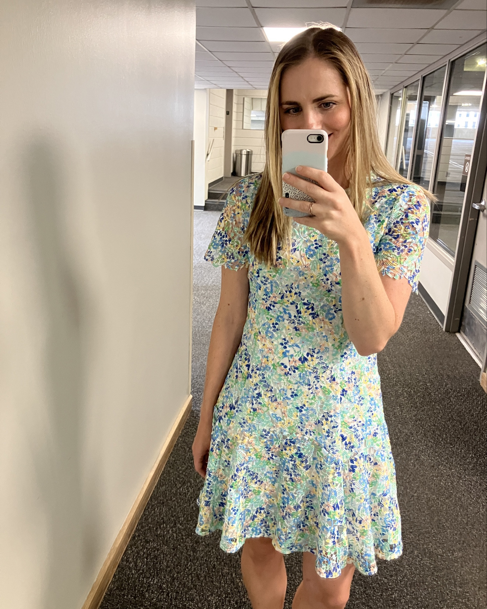 Obsessed is an understatement for this cute blue floral lace dress! I wore it it my father in laws retirement ceremony. Such a cute dress for a special summer outing! This would also make a cute wedding guest dress or a date night dress! (Can’t you just picture it as an option to wear to a musical?!)

#LTKSeasonal #LTKParties #LTKWedding