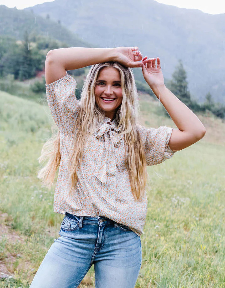 Monet Neck Tie Blouse | Hashtag DNA