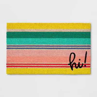 1'6"x2'6" Hi Stripe Coir Doormat Yellow - Sun Squad™ | Target