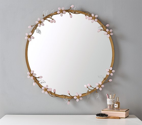 Grace Pink Flower Mirror | Pottery Barn Kids