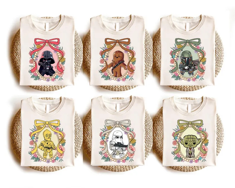 Star Wars Coquette Shirt, Disney Darth Vader Shirt, Boba Fett and Chewbacca Shirt, Stormtrooper S... | Etsy (US)