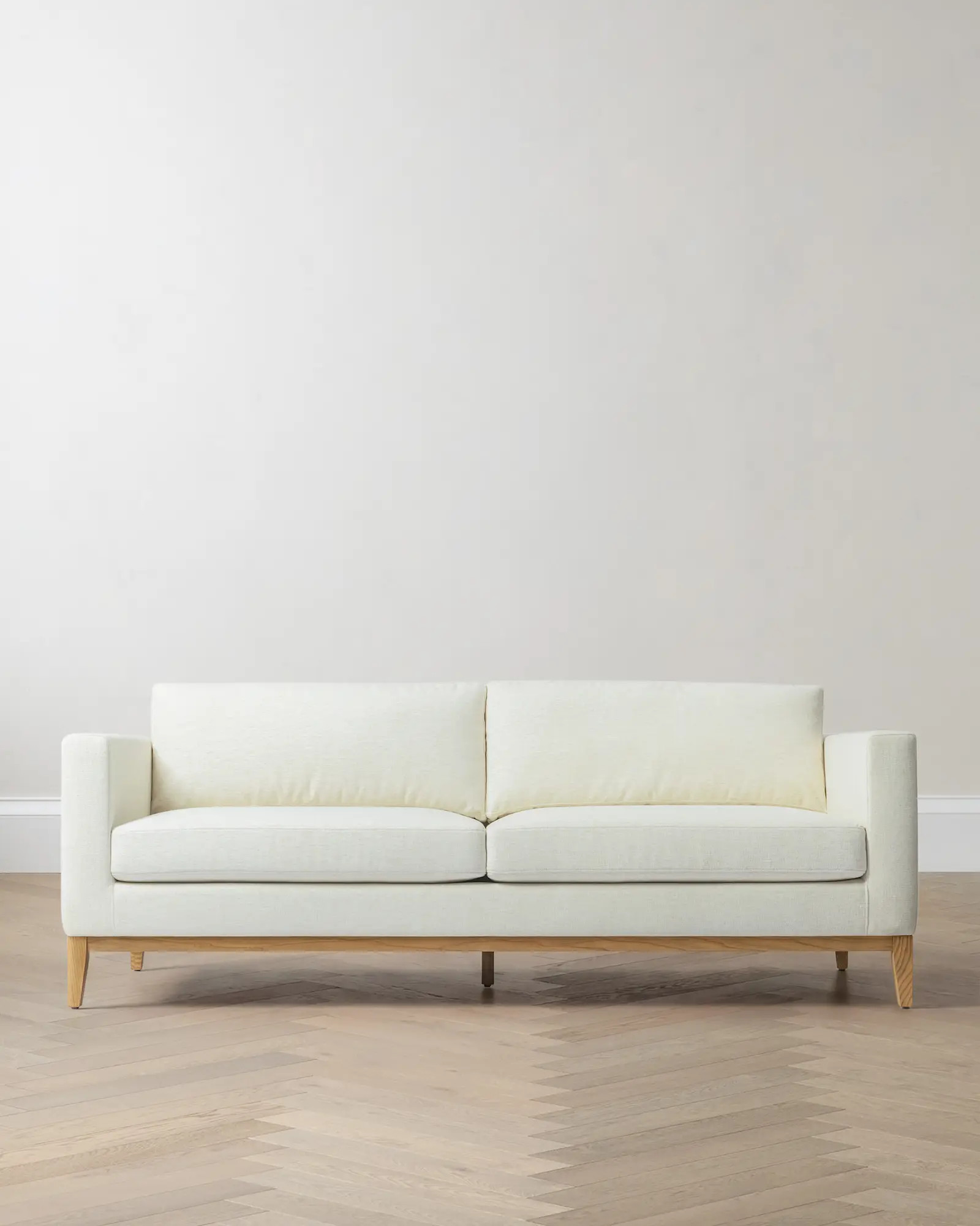 Performance Chenille Linen Blend Sofa with Solid Oak Base | Quince