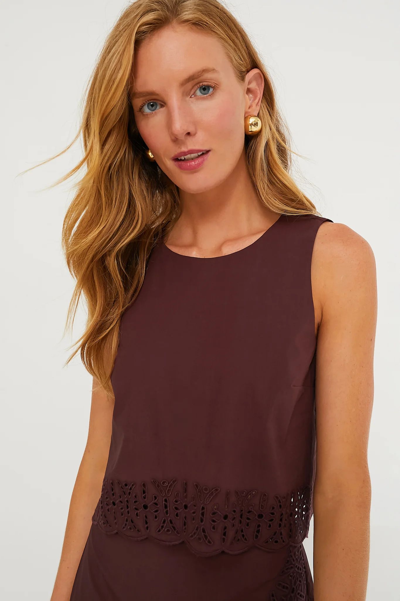 Oxblood Eyelet Laurie Top | Tuckernuck (US)