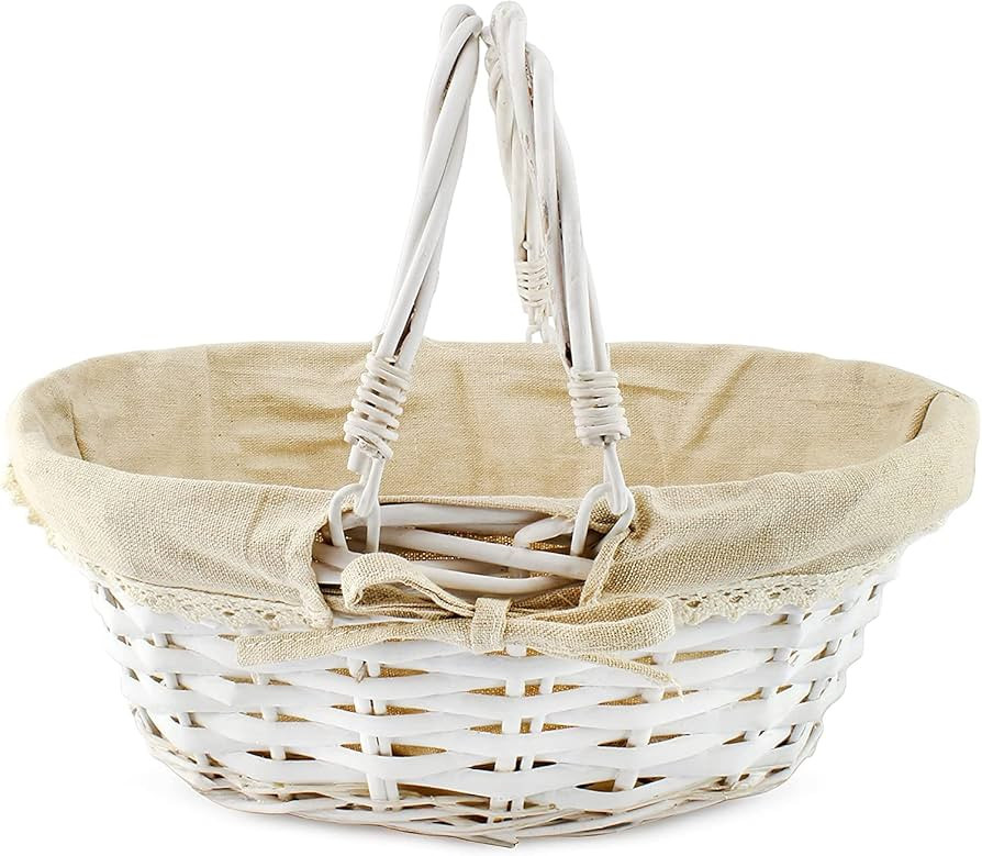 Cornucopia Brands Wicker Basket w/Handles (White-Painted), for Easter, Picnics, Gifts, Home Decor... | Amazon (US)