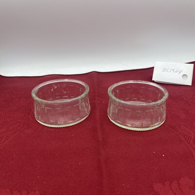 Set of 2 Vintage Clear Glass 3" Ramekin Dessert Cups - Ribbed Bowl - 4 oz each | eBay US
