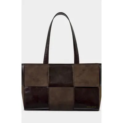Katie Loxton Taya Woven Tote Bag in Bitter Chocolate Suedette at Nordstrom | Nordstrom