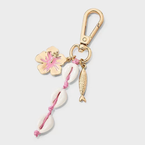 Girls' Beach Icons and Cord Bag Keychain - art class™ Pink | Target