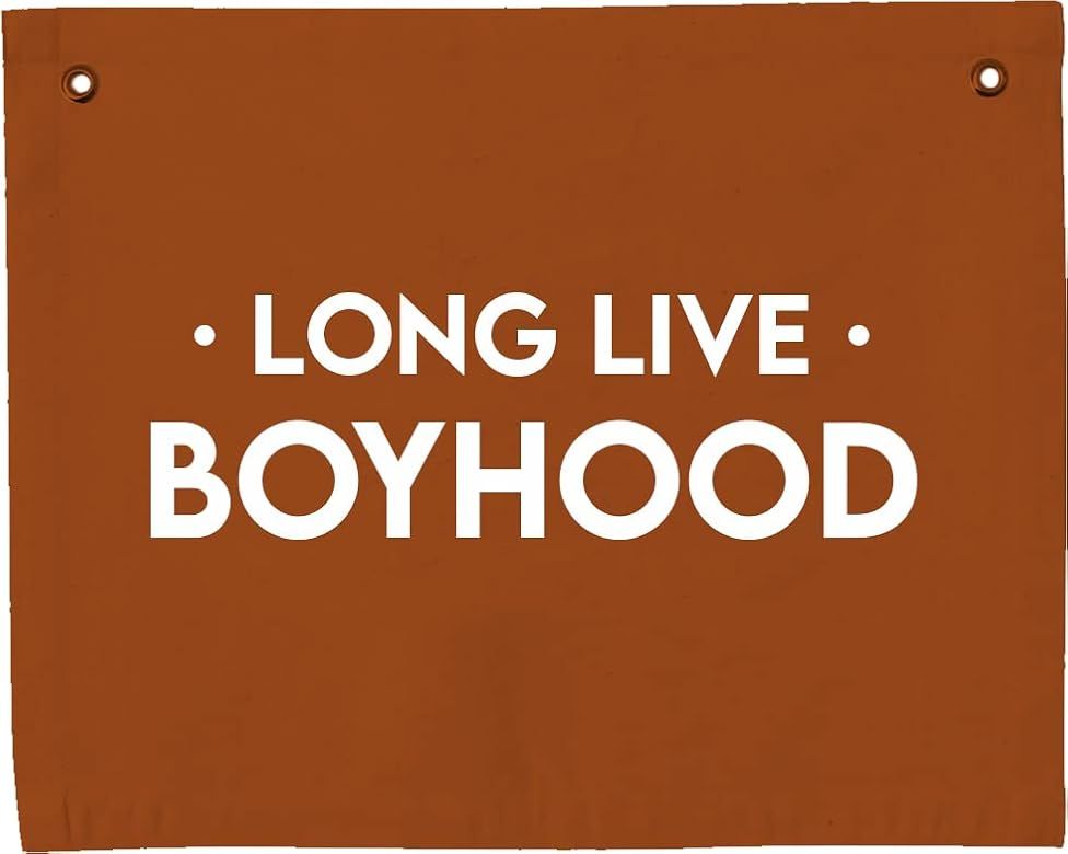 Long Live Boyhood | Canvas Design | Unisex Nursery Room Child Room Wall Modern Decor (Brown) | Amazon (US)