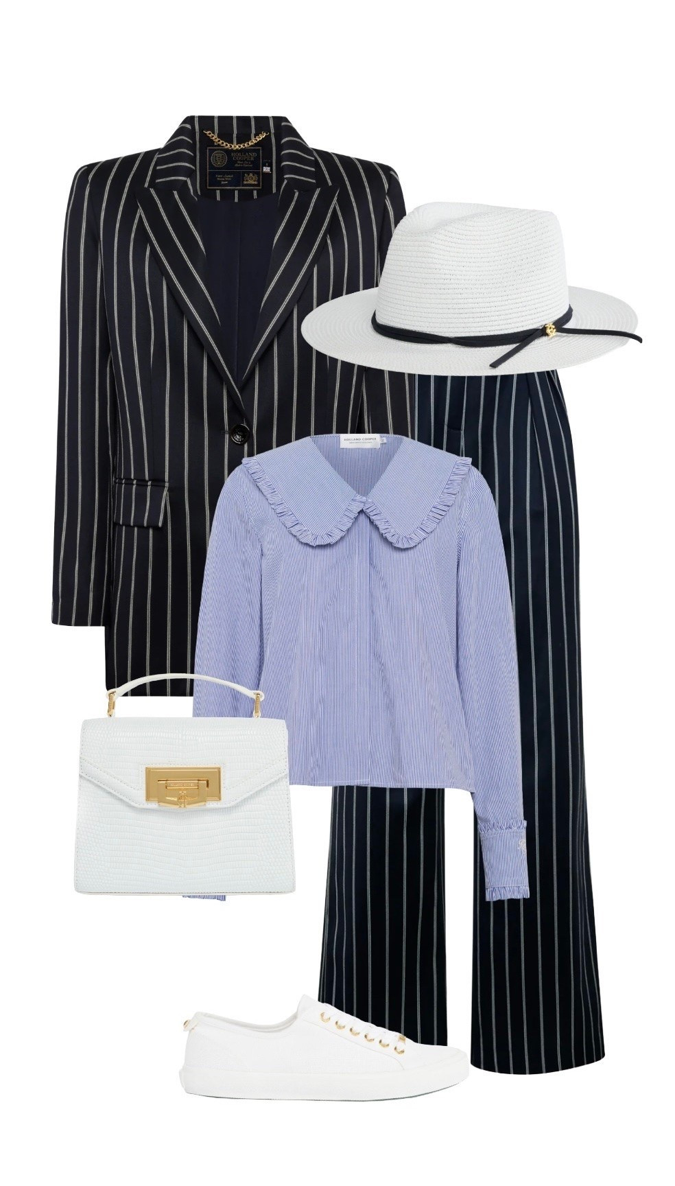 The perfect Wimbledon look - navy pinstripes, a straw hat and a preppy blue stripe blouse & sneakers! All new at Holland Cooper 💫💫

#LTKeurope #LTKstyletip #LTKbag

#LTKsummer #LTKuk #LTKluxury