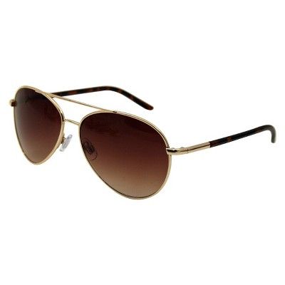 Women's Metal Aviator Sunglasses - Gold | Target