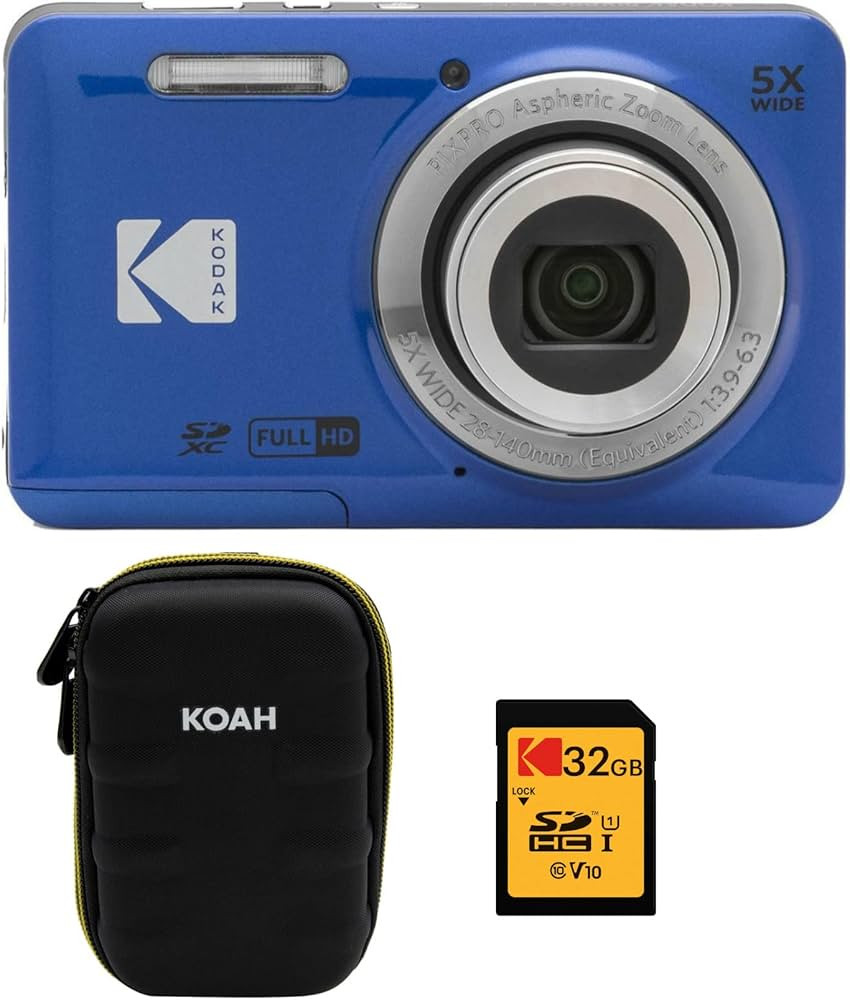 KODAK PIXPRO Friendly Zoom FZ55-BL 16MP Digital Camera with 5X Optical Zoom 28mm Wide Angle and 2... | Amazon (US)