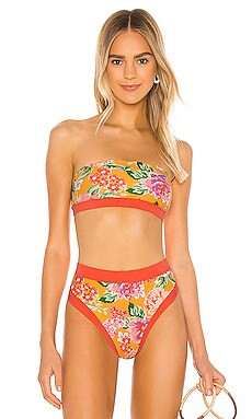 Lovers and Friends Little Me Bikini Top in Tangerine Floral from Revolve.com | Revolve Clothing (Global)