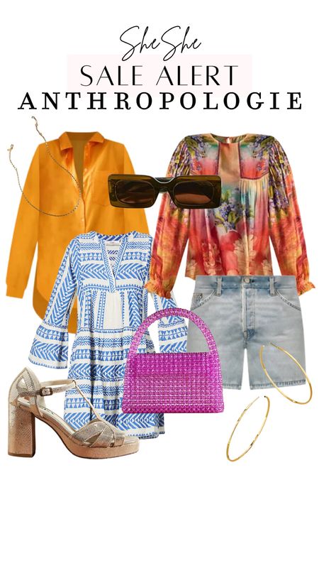The Anthropologie sale is set for July 6-9, exclusively in the LTK app!! You can access the promo code by clicking on Anthropologie products I’ve linked. 
Embroidered dress, long denim shorts, Bennet button down shirt, block heels, sunglasses, Meli Bianca beaded bag 

#LTKFind #LTKxAnthro #LTKsalealert
