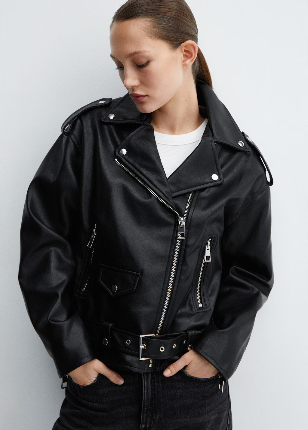 Veste biker similicuir | MANGO (FR)