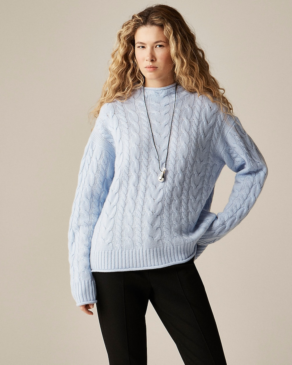 Cashmere cable-knit 2025 Rollneck™ sweater | J. Crew US
