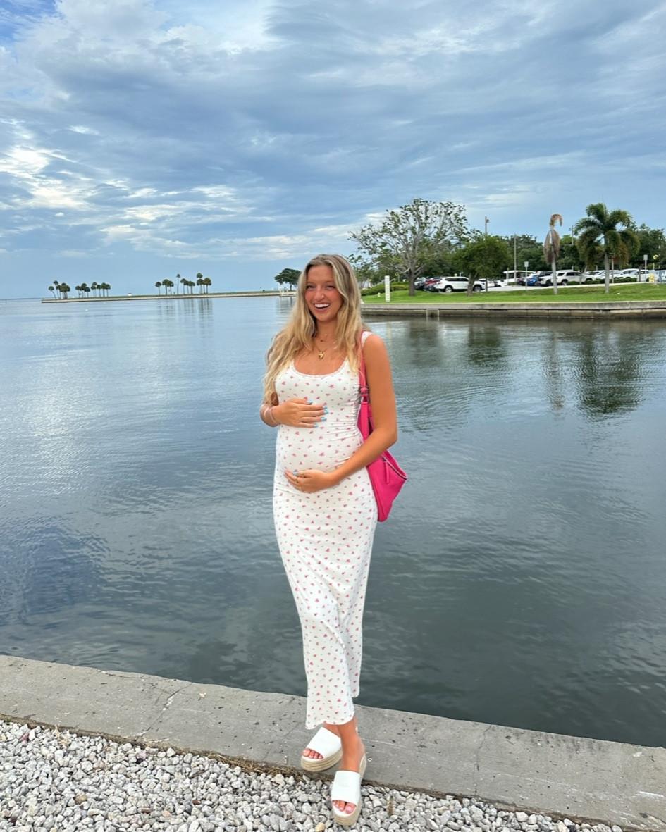 Dressed up the bump today🌸 This skims dress is the perfect amount of fitted where it’s stretchy yet so comfortable:) 

summer dress, sandals, tote bag, summer outfit, maternity, white dress



#LTKBump #LTKFindsUnder100 #LTKSeasonal