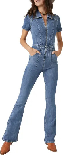 Free People Jayde Denim Flared Jumpsuit | Nordstrom | Nordstrom