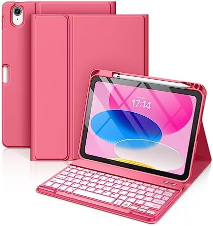 Hamile for iPad 11th 10th Generation Case with Keyboard - 7 Colors Backlit Wireless Detachable Fo... | Amazon (US)