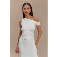 Kacey Slinky Off Shoulder Top - White | MESHKI US
