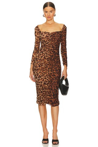 L'AGENCE Marise Dress in Fawn Leopard from Revolve.com | Revolve Clothing (Global)