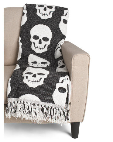 Geo Skulls Chenille Throw | TJ Maxx