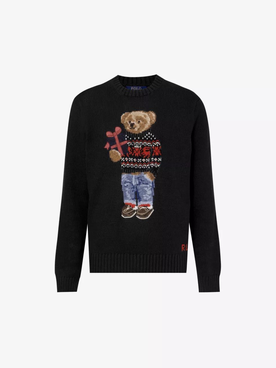 Polo Bear-intarsia cotton and cashmere-blend jumper | Selfridges