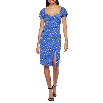 City Triangle Juniors Short Sleeve Floral Bodycon Dress | JCPenney