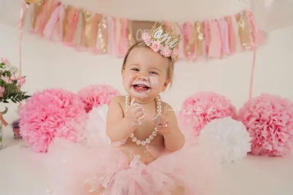 First Birthday Crown Cursive ONE  Mini Sienna Gold  Baby | Etsy | Etsy (US)