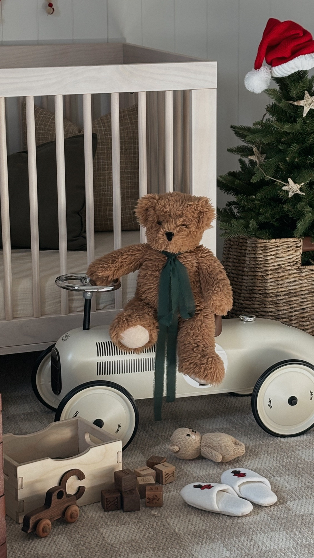 A little Christmas magic in the kids’ room 🤎 A tiny tree, a simple banner, a vintage-style ride-on car, and their favorite teddy — cozy, sweet, and timeless.

kids room Christmas, nursery Christmas decor, children’s holiday room, mini Christmas tree, vintage ride-on car, teddy bear, Christmas banner, neutral holiday decor, cozy kids room, LTK kids, LTK holiday, LTK hom

#LTKSeasonal #LTKHoliday #LTKKids