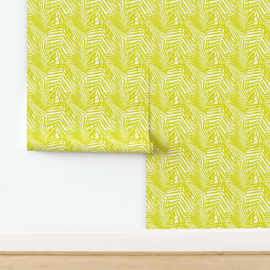 48Small Fronds in Citron Wallpaper bydanika_herrick | Spoonflower
