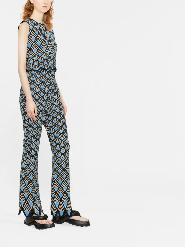 patterned flared trousers | Farfetch Global