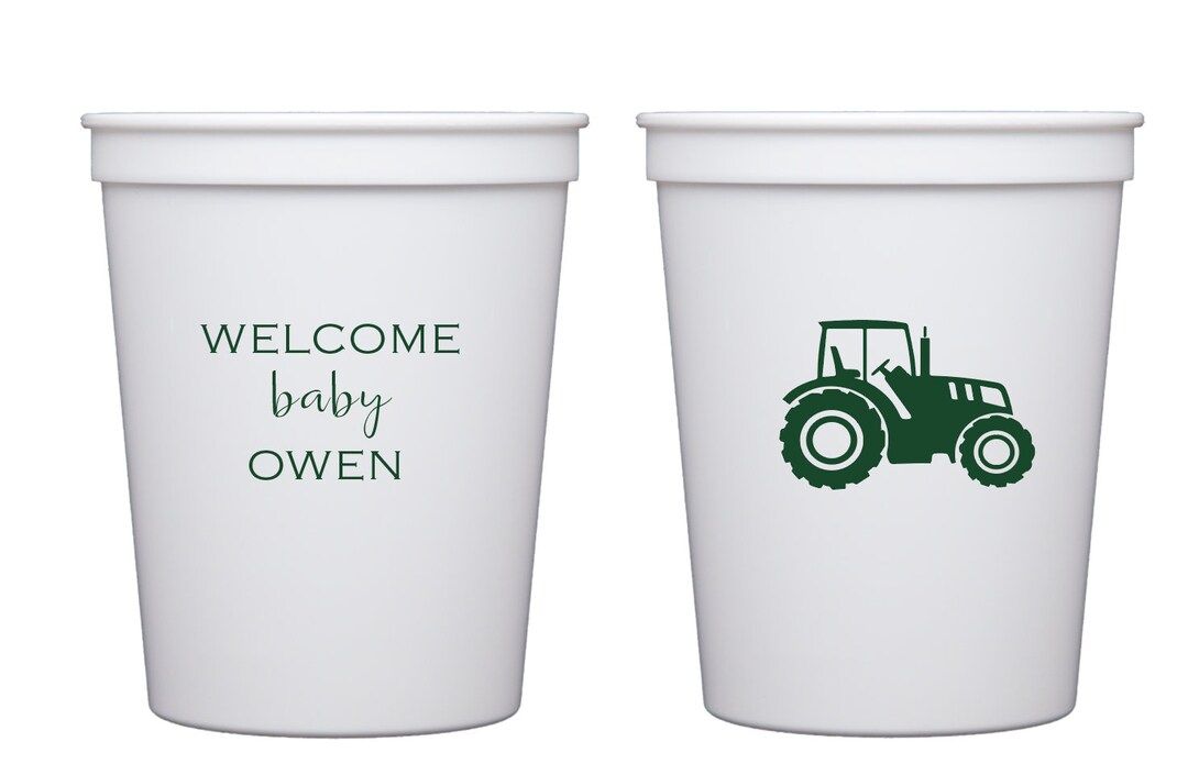 Tractor shower cups, Tractor themed shower, Baby boy shower cups, Farm themed baby shower, Baby s... | Etsy (US)