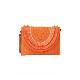 Raffia Solid Color Envelope Bag in Orange | Chicwish