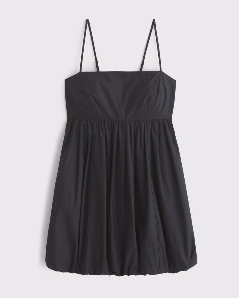 Abercrombie & Fitch Women's Babydoll Bubble Hem Mini Dress in Black - Size M | Abercrombie & Fitch (US)