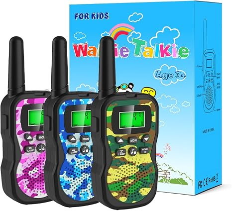 Kids Walkie Talkies,3 Pack 22 Channels 2 Way Radio Toy with Flashlight and LCD Screen,3KM Range W... | Amazon (US)