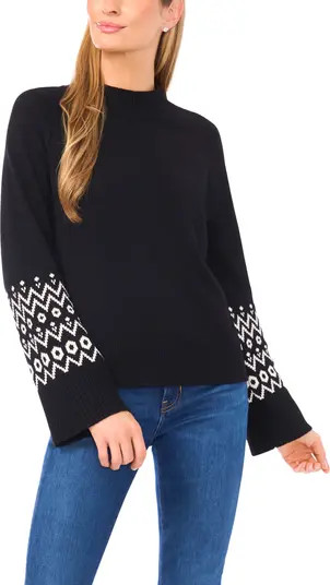 Fair Isle Accent Mock Neck Sweater | Nordstrom
