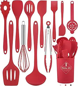 Pranski Kitchen Utensils Set-12 Pieces Silicone Cooking Utensils Set (Dishwasher Safe) 392°F Hea... | Amazon (US)