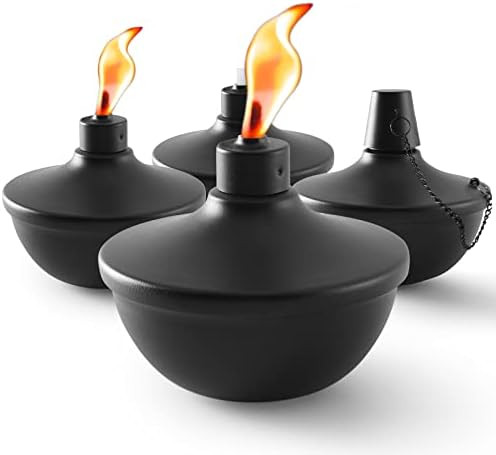 SNOGSWOG 4 Pack Metal Table Top Torches, 22oz Citronella Torches for Outside, Refillable Flame Li... | Amazon (CA)