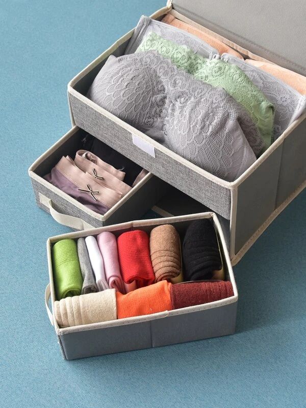 1pc Double Layer Underwear Storage Box | SHEIN