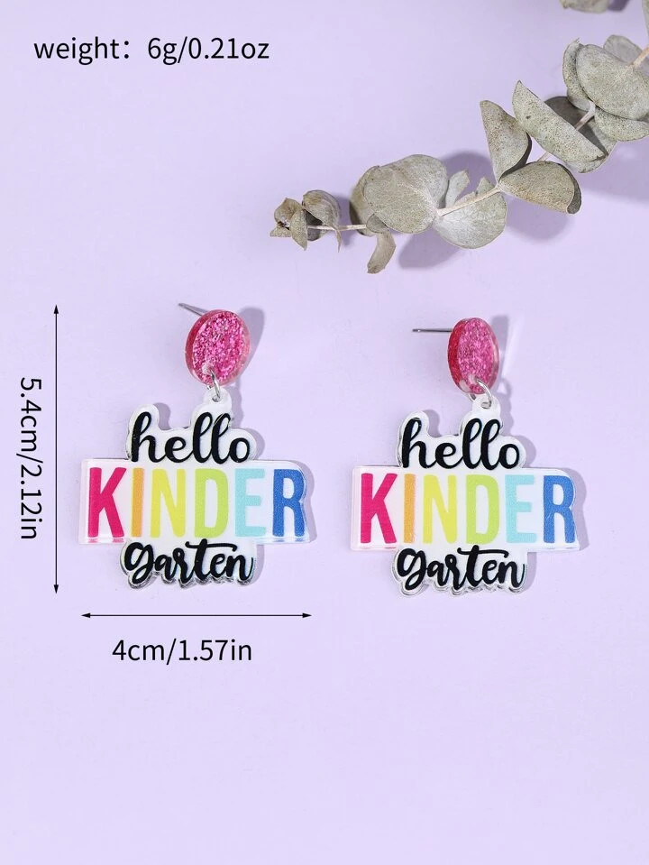 1pair Women's Simple Fashion Acrylic Earrings, Ideal Gift For Family And Friends In Autumn | SHEIN