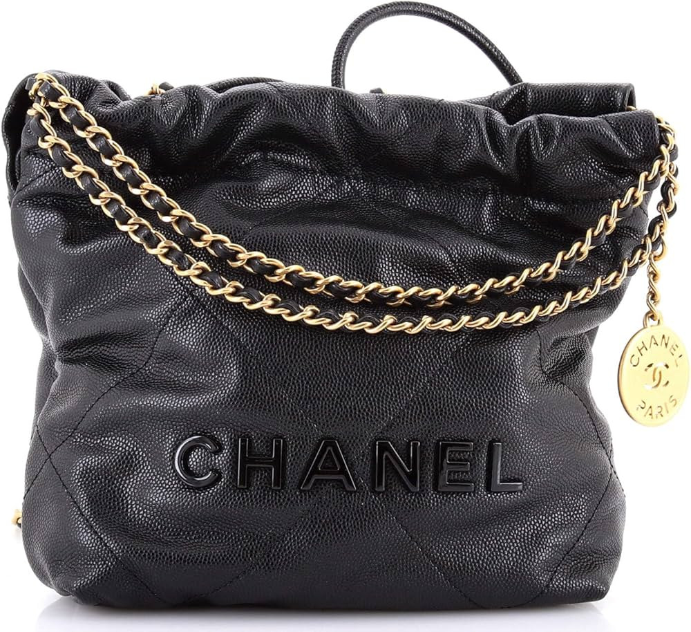 Amazon.com: Chanel, Pre-Loved 22 Chain Hobo Quilted Caviar Mini, Black : Amazon Luxury | Amazon (US)