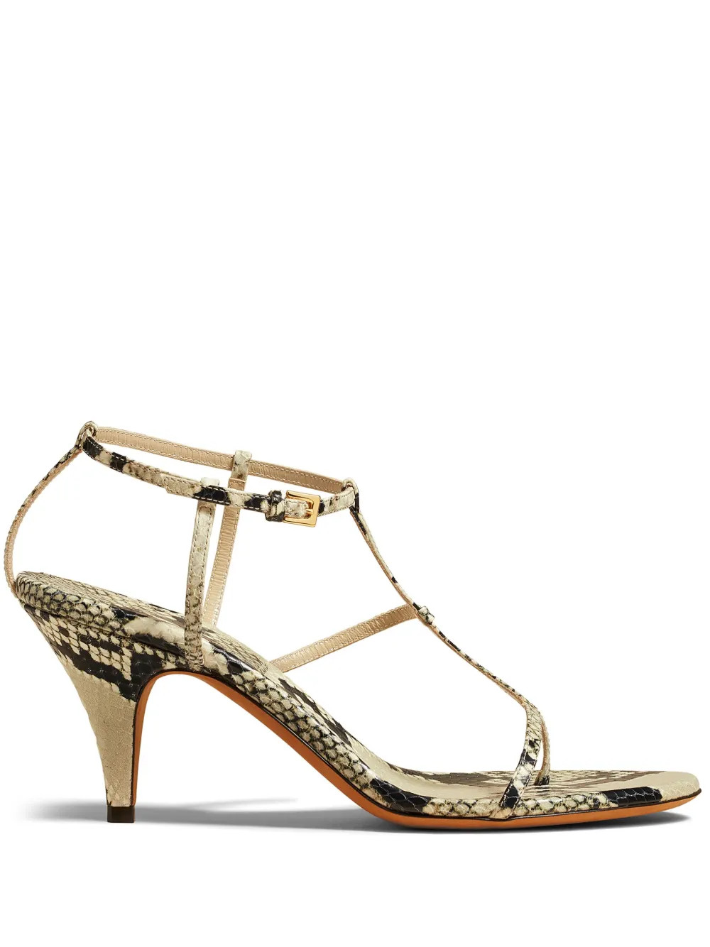 KHAITE The Jones 75mm Leather Sandals - Farfetch | Farfetch Global