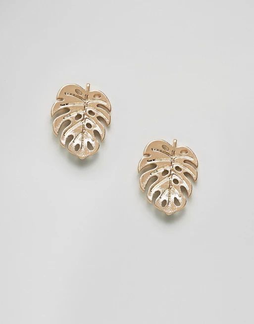 ASOS DESIGN Palm Leaf Stud Earrings | ASOS UK