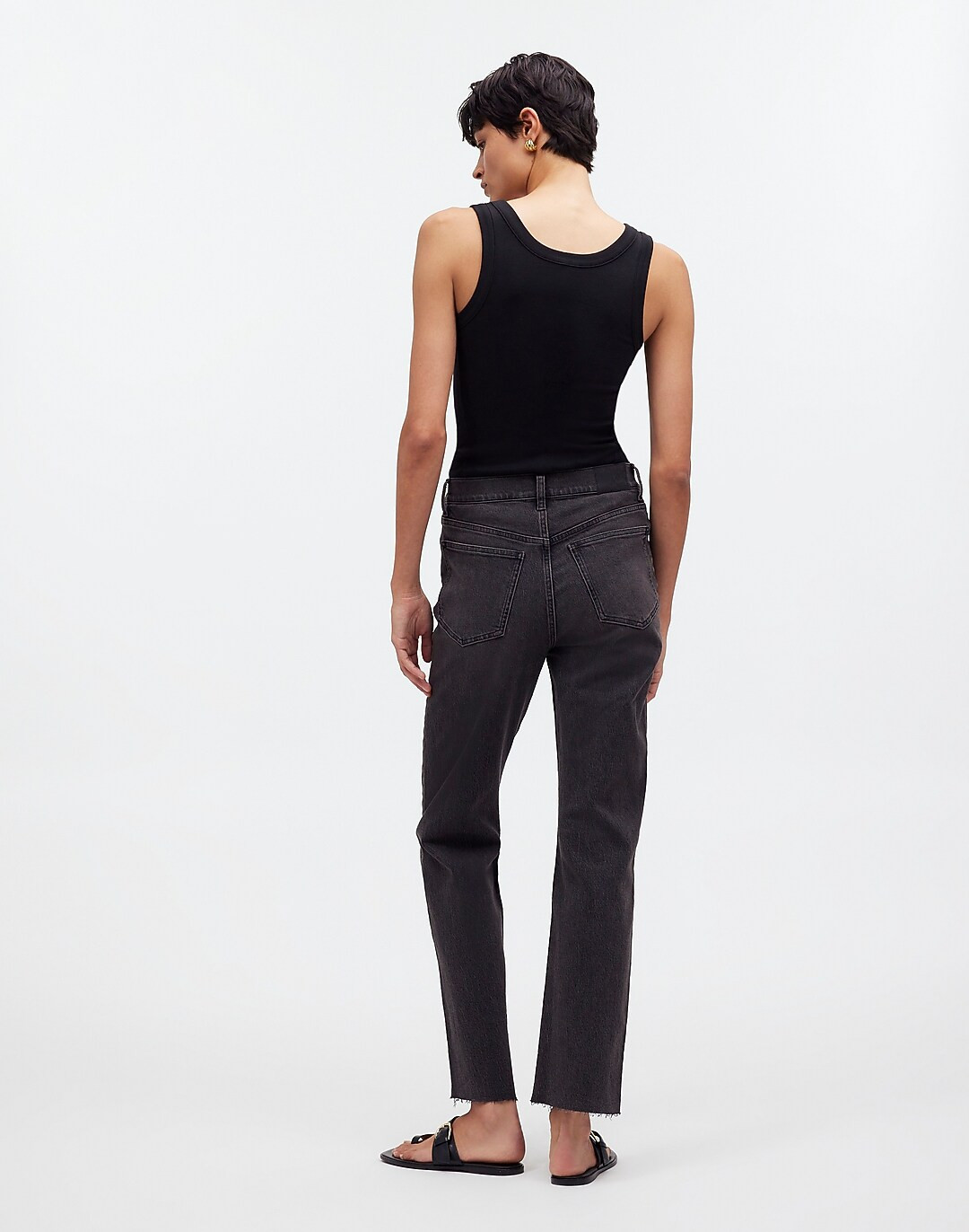 The '90s Straight Crop Jean in Washed Black | Madewell