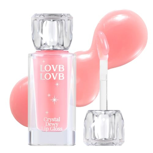 LOVB LOVB Crystal Dewy Lip Gloss | Lightweight & Non-Sticky | High-Shine & Long-Lasting | Hydrating Korean Lip Care Gloss | 0.17 oz. (01 PINK DOLPHIN) | Amazon (US)