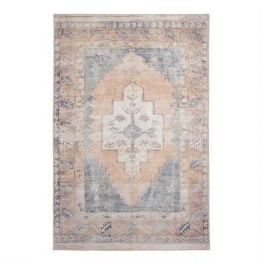 Blush and Blue Persian Style Chelsea Area Rug | World Market