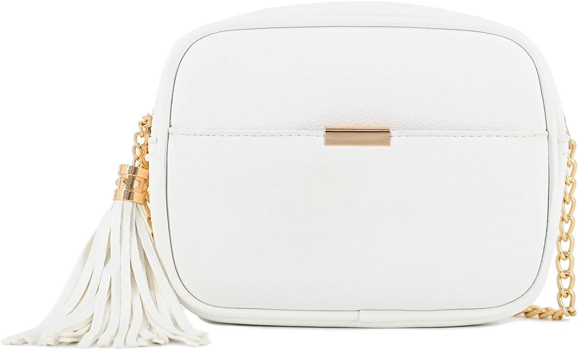 Lightweight Crossbody Camera Bag with Chain Strap and Tassel Small Purse Handbags for Women | Amazon (US)