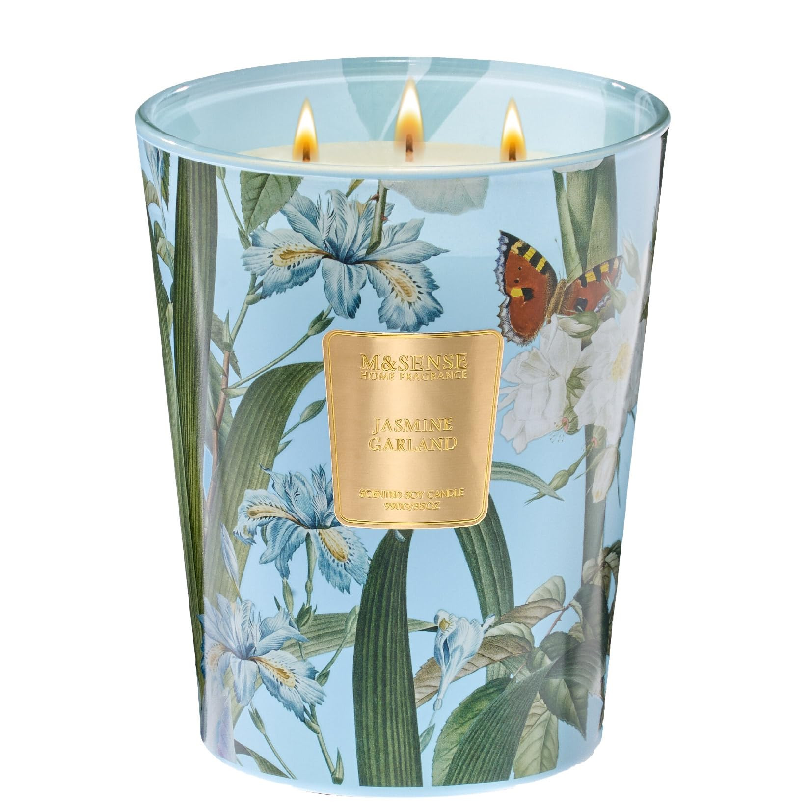 M&SENSE Jasmine Candles Highly Scented 3 Wick 35oz 150 Hours Burn Extra Large Jar Candles for Wom... | Amazon (US)