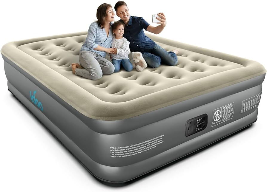 iDOO Luxury Air Mattress with Built in Pump, Queen Size Inflatable Mattress for Camping, Guests, ... | Amazon (US)